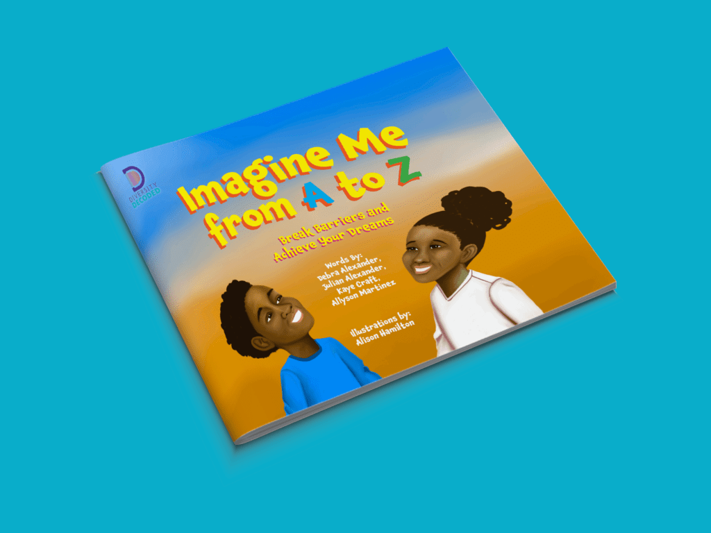 Imagine Me from A to Z Book Cover Mockup with Blue Background