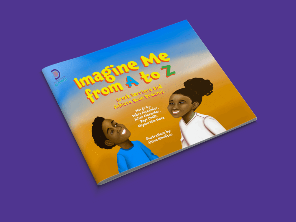 Imagine Me from A to Z Book Cover Mockup with Purple Background